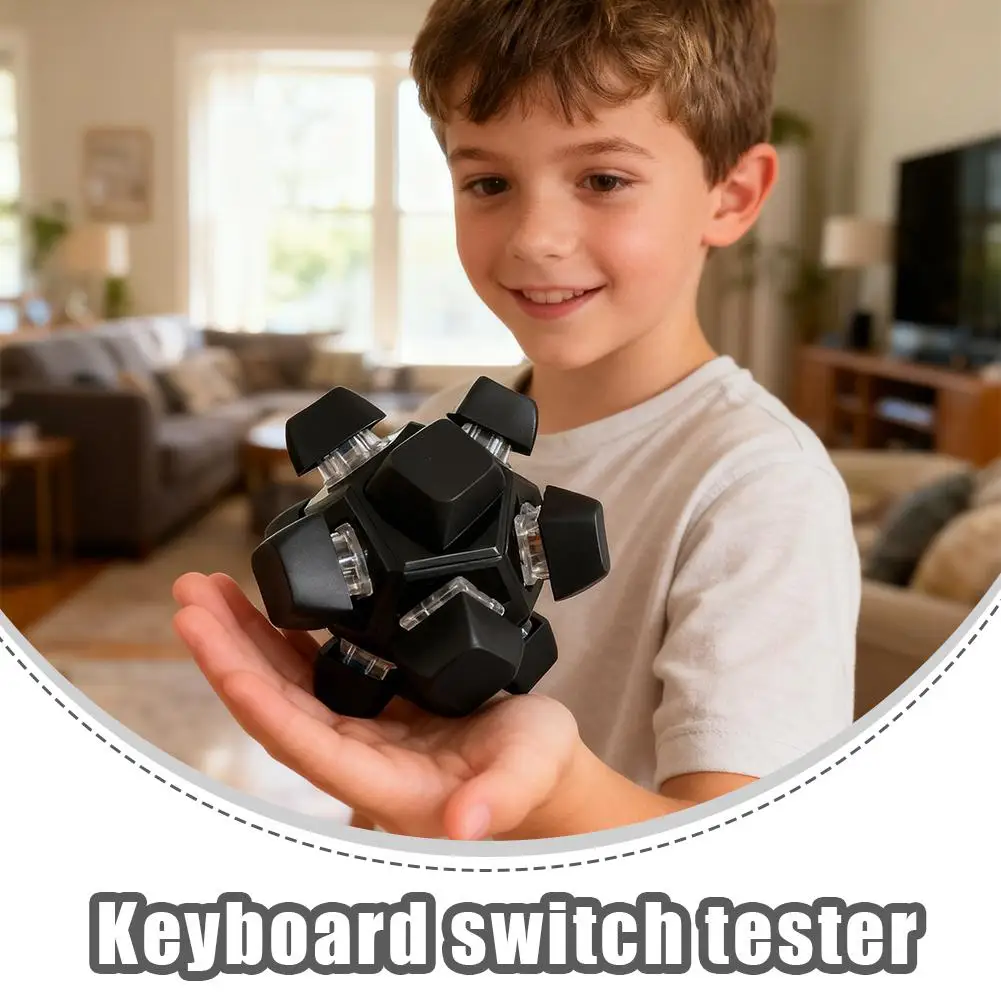 Luminous Keyboard Test Switch Pressure Reducing Press Fingertip Decompression Button Plaything On Palm With High Interactivity