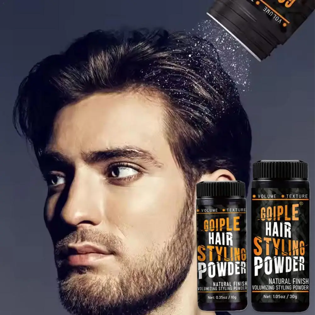 Pó de estilo de cabelo masculino com aparência natural, aumenta o volume, estilo de cabelo unissex, sem gordura, textura de longa duração, spray de pós