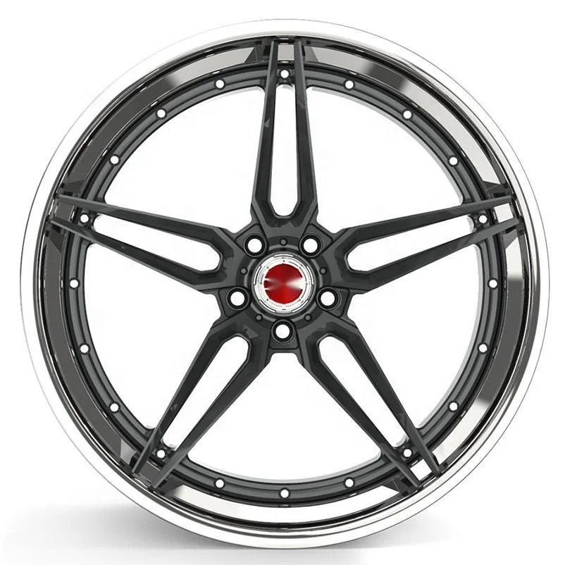 Manufacturer Custom 5 Spoke 3 Piece Forged Rims 16-26 inch 5x114.3 5x120 Sport Racing Car Wheels for Aston Martin Maserati