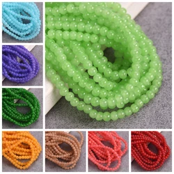 195pcs Strand 4mm Small Round Imitated Jade Opaque Glass Beads Wholesale Lot For Jewelry Making DIY Crafts Findings