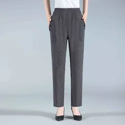 Pantalones de pierna recta para mujer, pantalón de cintura alta con bolsillos y botones, holgado, con pliegues, informal, elegante, para ir al trabajo, para otoño e invierno, 2023