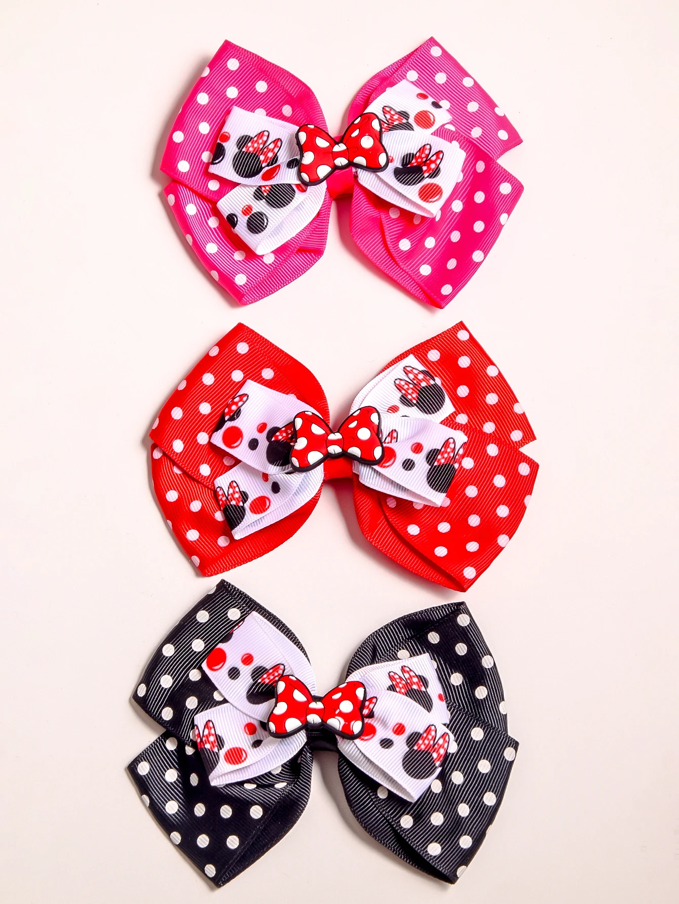 1 Disney Print Dot Double bubble bow hairpin back-to-school season gift Clothing Accessories Hair accessories