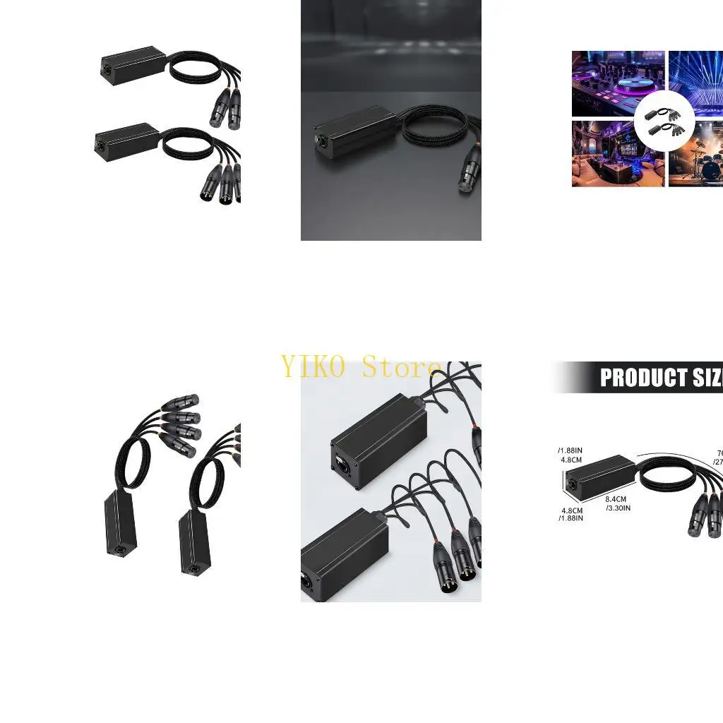 K32C 4 Way XLR to RJ45 Networking Extender Set With Metal Housing For Stage & Studio