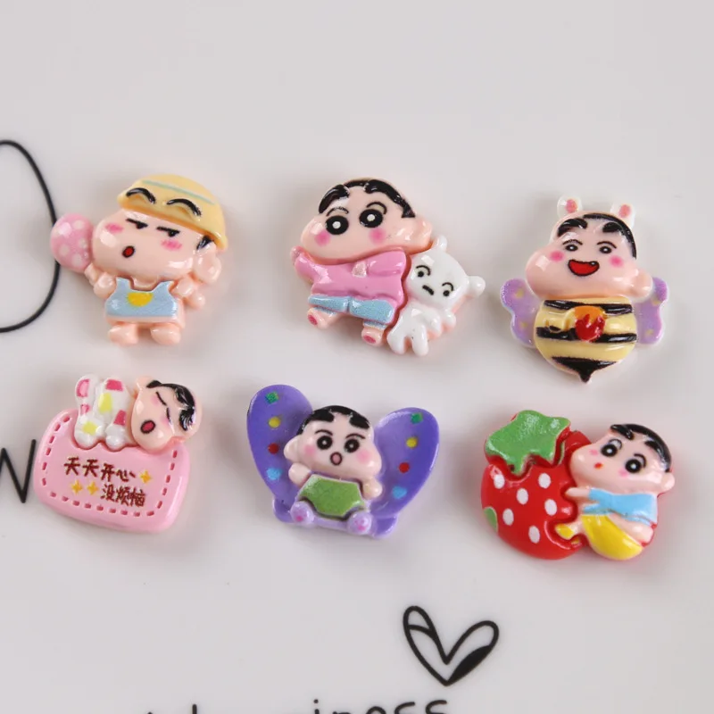 6Pcs/set Cute Crayon Shin-chan Shoe Charms DIY Hole Shoes Detachable Buckle Garden Shoes Accessories Girls Women Festival Gifts