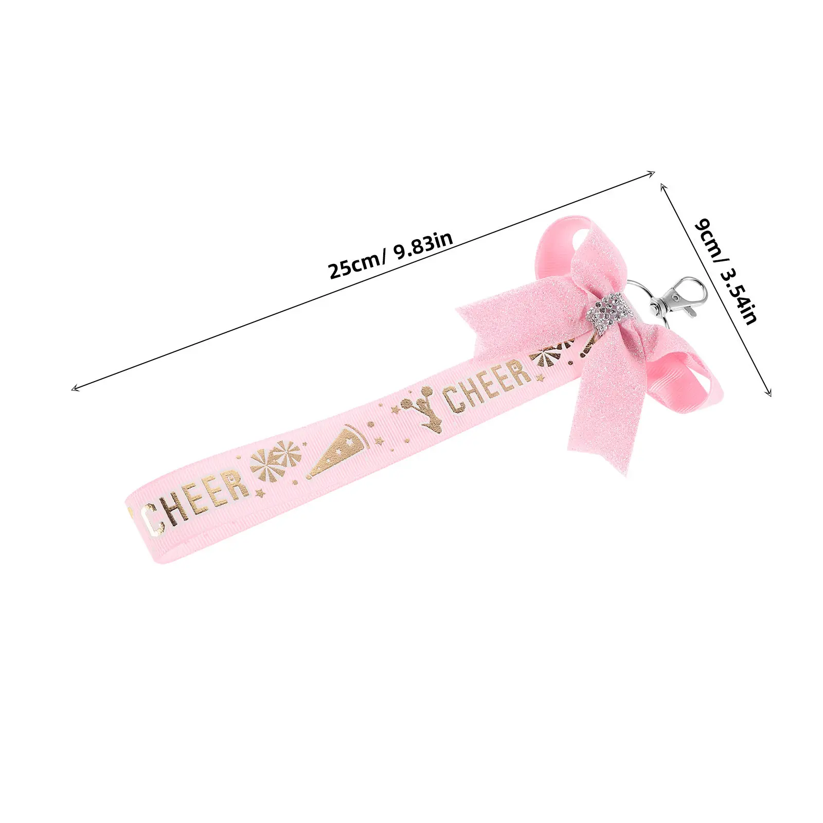 5Pcs Keychain Butterfly Bow Cheerleader Keychain Bulk Fashionable Bow Design Lightweight Portable Key Ring for Women Cheer Bag