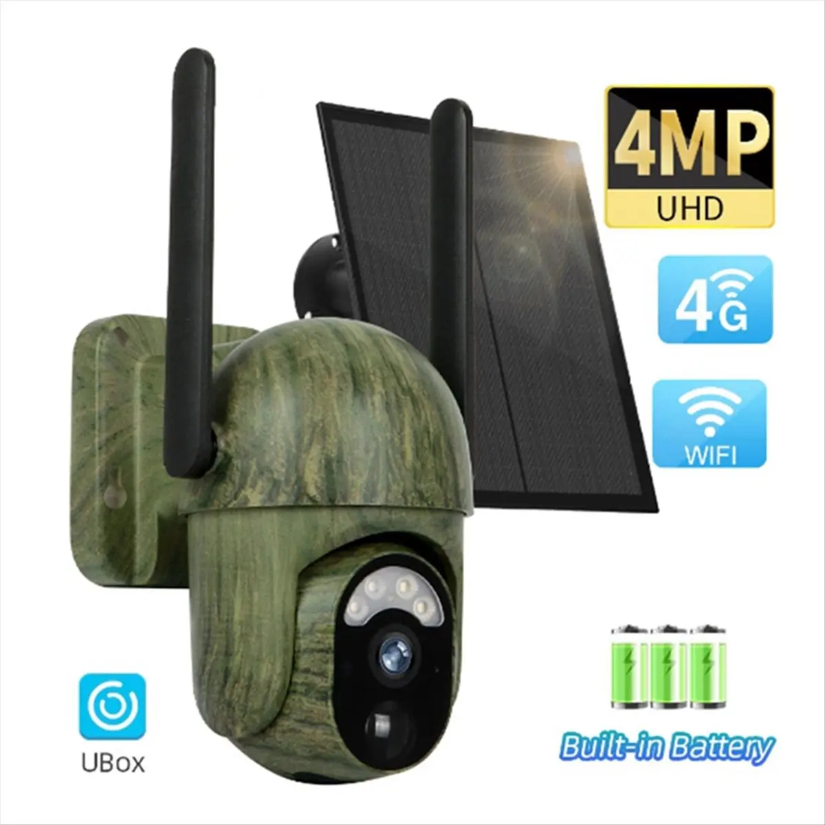 Budget-Friendly 4MP 4G Solar Security Camera Wireless Outdoor WiFi Human/Animal Detection 2-Way Talk IP66 Waterproof Wildlife Ca