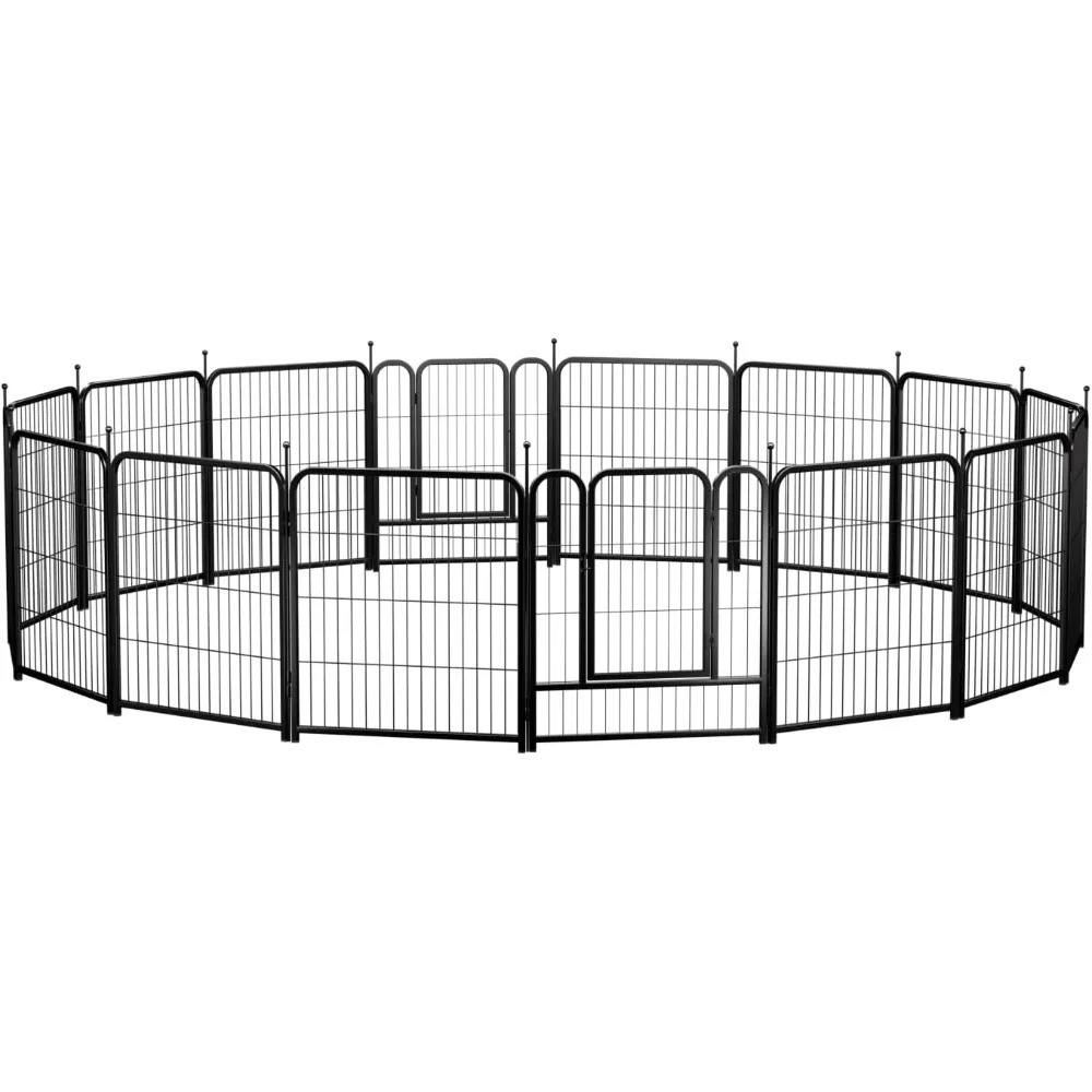 

PawGiant Dog Fence Playpen 24”/32”/40” Indoor Outdoor for Small/Medium/Large Dogs, Metal Pet Puppy Cat Exercise Fencing Gate