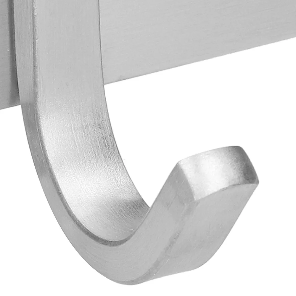 Versatile 304 Stainless Steel Coat Rack Silver 3 Hooks Coat Hook Punching Design Durable Robe Hook Space-Saving