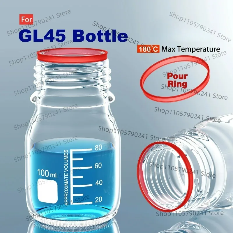 Glass Bottle Pour Ring 45mm Compatible With GL45 Screw Cap High Temp Sealing Ring Lab Accessories