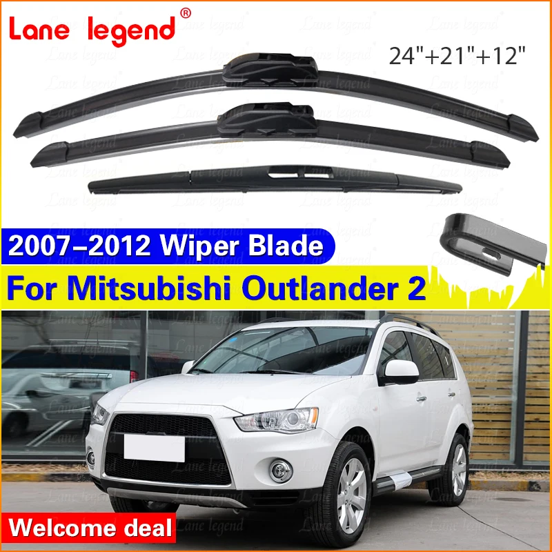 

Car Wiper Blades For Mitsubishi Outlander 2 2007 - 2012 Windscreen Cutter Windshield Window 24"+21"+12" Car Accessories
