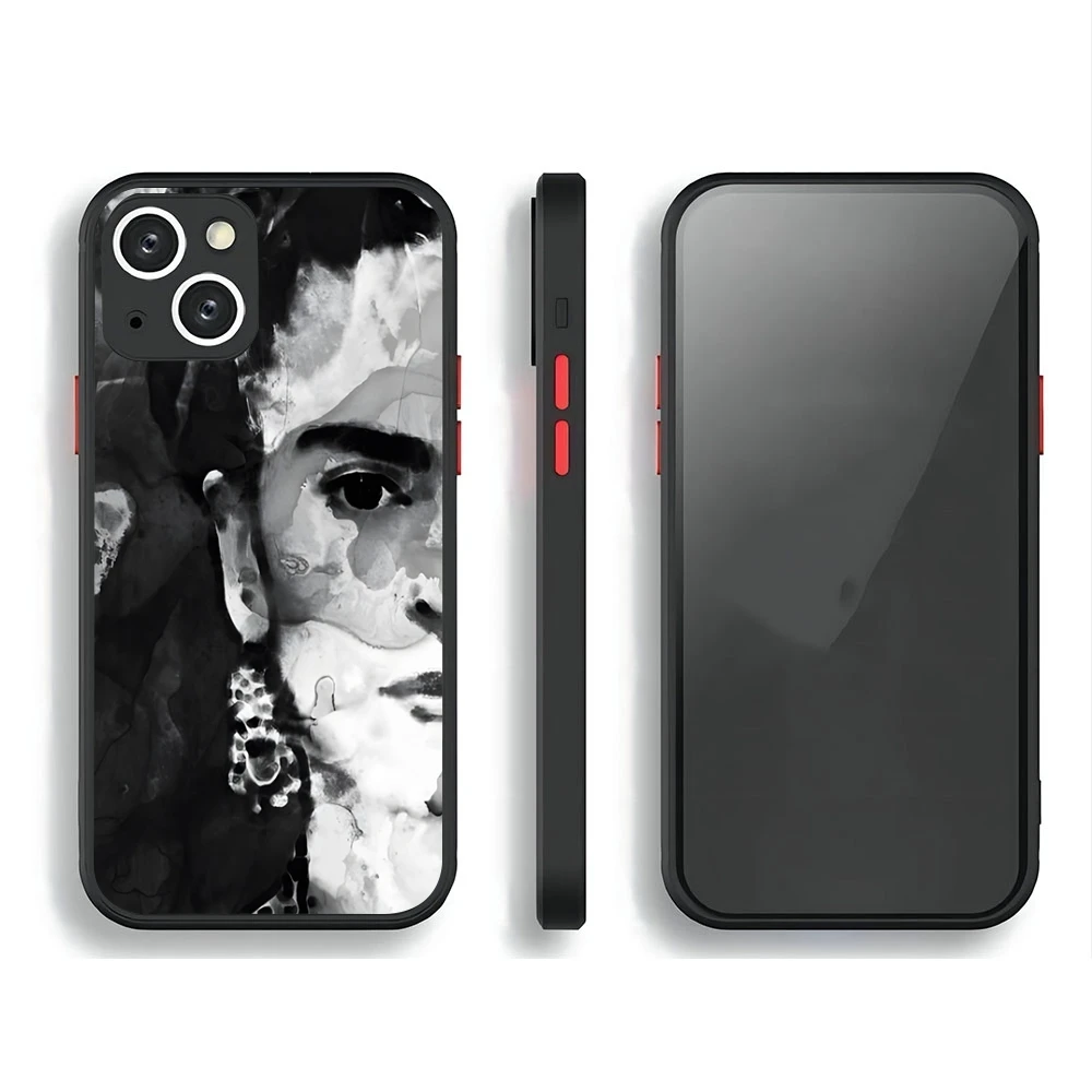 F-Frida-Kahlos Paintings Phone Case For iPhone 16 15 14 12 13 11 Pro Max couple XR XS Mini X 7 8 Plus matte Cover