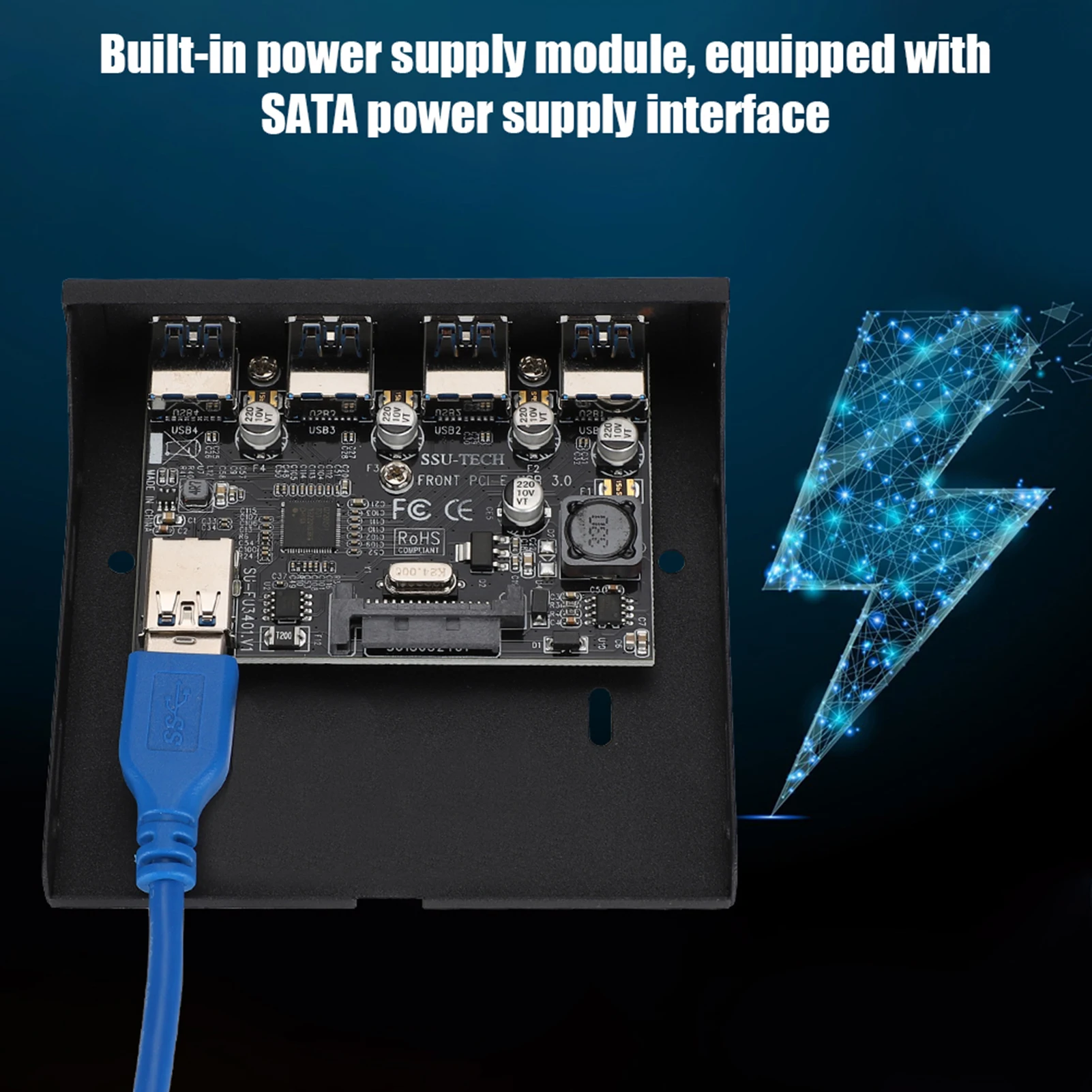 بطاقة التوسعة الأمامية خليج مرن محول PCI-E إلى 4xUSB3.0 ل NEC720201 رقاقة الجبهة خليج مرن محول توسيع الناهض بطاقة الأسود #4