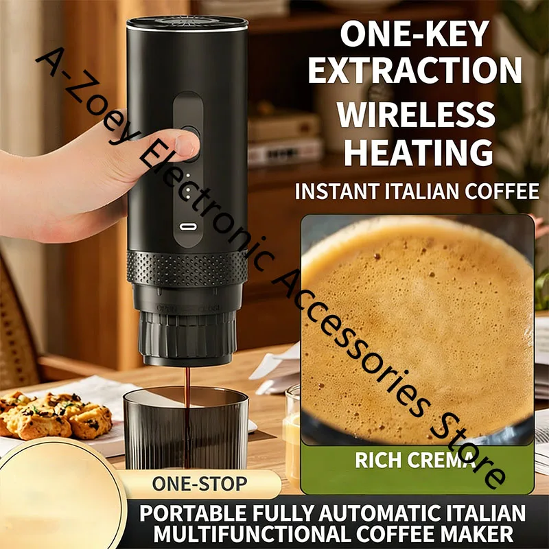 

Portable Espresso Machine Wireless Coffee Maker 7500mAh 20Bar One-Click Extraction Machine for Nespresso Capsule & Ground Coffee