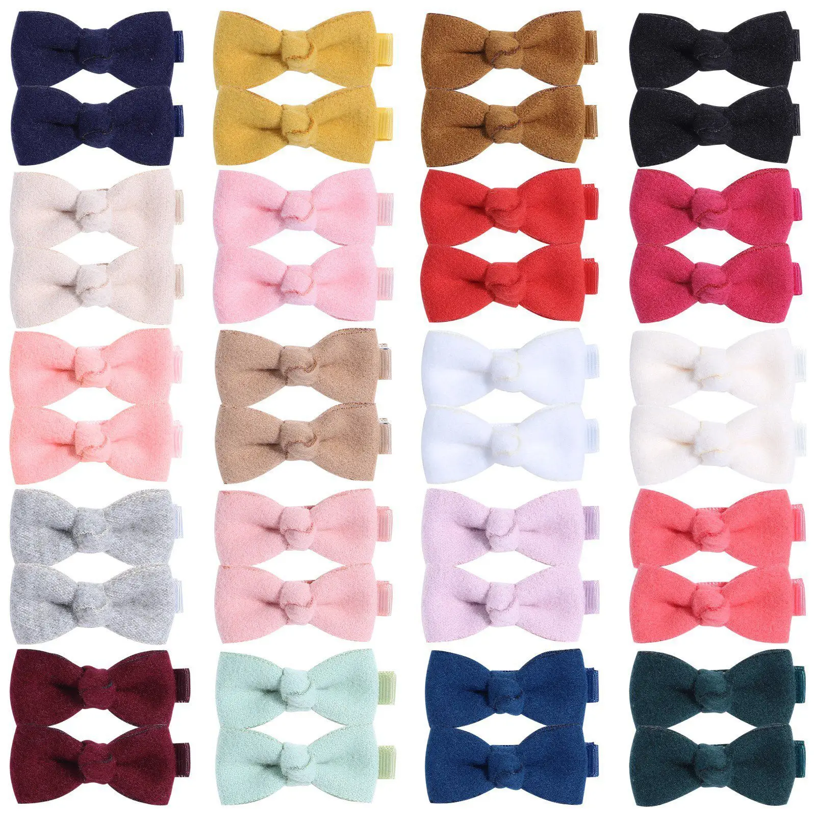 

100pc/lot 2022 New 2Inch Felt Hair Bow Hair Clips Baby Girls Solid Hair Bow Hairpins Kids Barrettes Children Hair Accessories