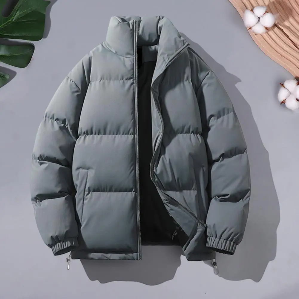 Chaqueta de estilo callejero para mujer y hombre, Abrigo acolchado de algodón con bolsillos y dobladillo con cordón, ropa de abrigo cálida para