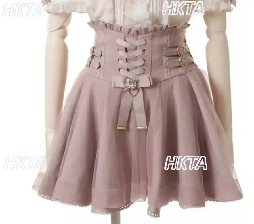 Japonês liz mina camisa feminina verão fora do ombro grande arco manga curta topo bonito menina bluseshigh cintura 2 peça saia conjunto