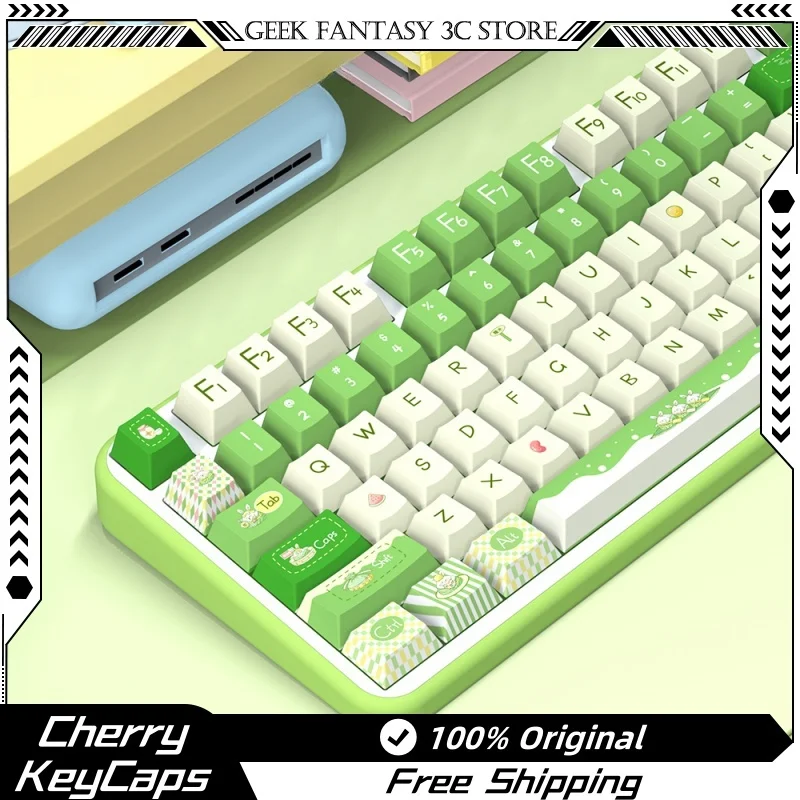 New Delicious Theme Keycaps 138/158 Key Cherry Profile Pbt Thermal Sublimation Mechanical Keyboard Game Anime Cartoon Keycaps