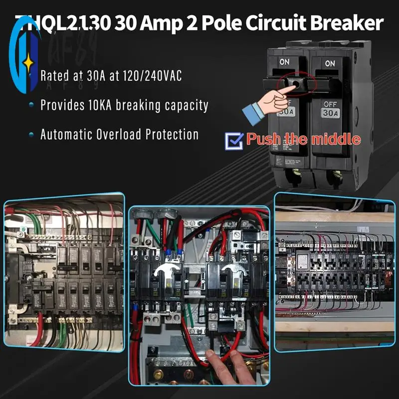 

AF89-THQL2130 30-амперный 2-полюсный автоматический выключатель, 10KAIC 120/240 В, для толстой серии GE и с тензодатчиками серии Q-Line