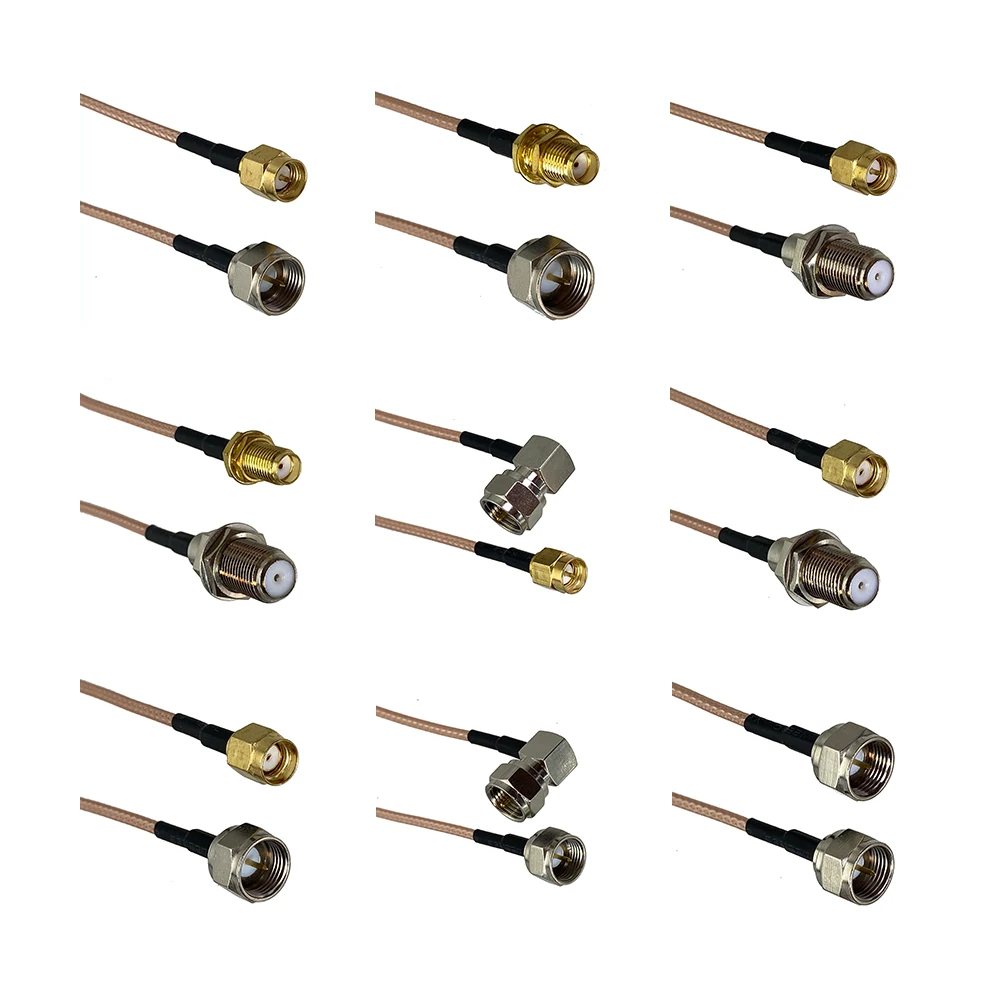 RG316 F TV to F SMA RP SMA Male plug & Female jack Straight & Right Angle RF Jumper pigtail Cable 4inch~10FT