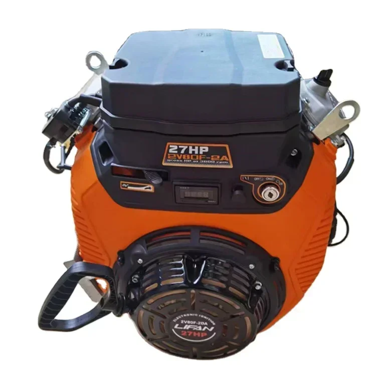 27HP LIFAN 2V80F Double Cylinder Electric Start Gasoline Engine With Recoil Start Output Shaft Diameter 25.4mm