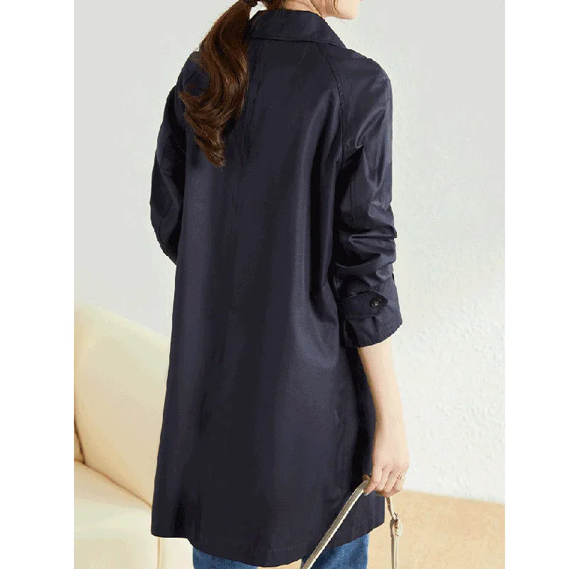 Women's Trench Coat 2025 Spring Autumn Classic All-match Windbreaker British Style Single-breasted Long Trench Female Khaki Coat