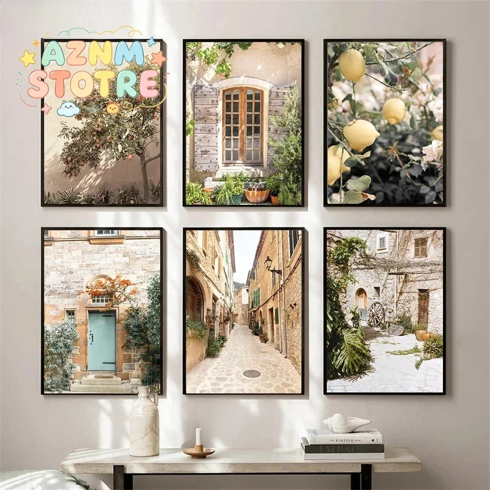 Italy Tuscany Canvas Painting Bellagio Town Mediterranean Rural Nordic Posters And Prints Wall Art Pictures Living Room Decor