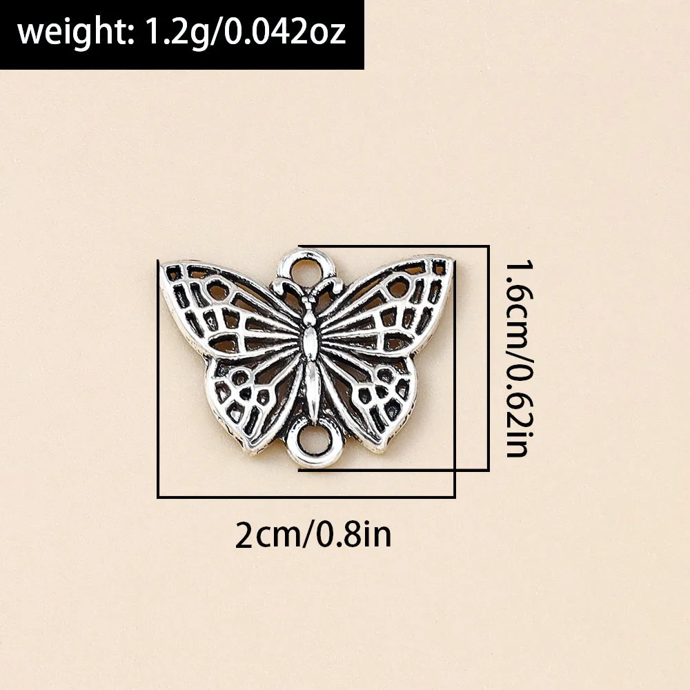 Leslie 30 Stück Tieranhänger aus Legierung, Schmetterlingsanhänger für DIY Handgemachte Armbänder, Halsketten, Schmuckherstellung, Zubehör – Detail 8
