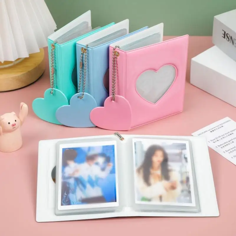 Fotokarten Binder Niedliches Fotoalbum Mini Fotokartenhalter Liebe Herz Hohlsammler Buch Bindemaschine Fajas