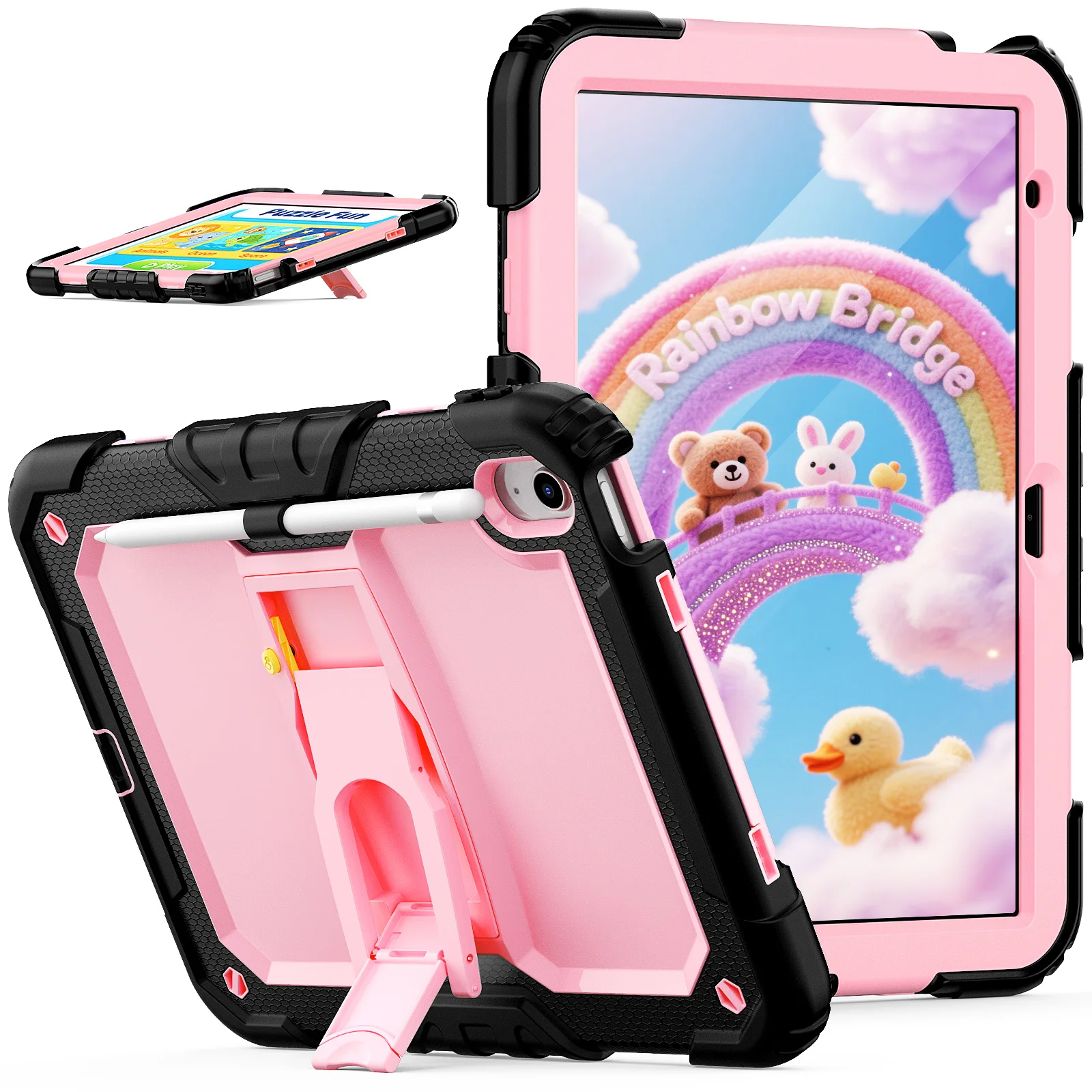 Hybrid Kickstand Case For iPad A16 2025 11th 10.9 2022 10th 10.2 7th 8th 9th Gen. Air 2 Pro 9.7 2017 2018 3-Layers Rugged Cover