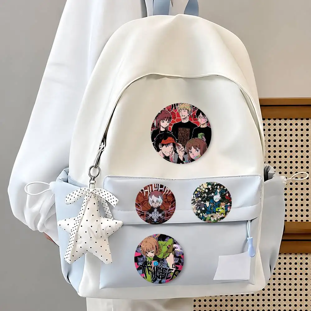 Anime Wo-s-rld Trigger Mixed Theme Round Button Badge Set Anime Cartoon Music Game Fashion Pins For Bags Clothes Accessories