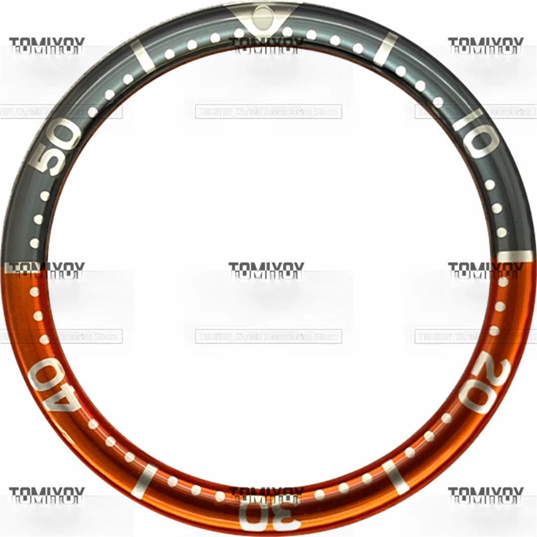 38มม. สีดำสีน้ำเงินเรซินสีแดงแบบแบนฝังเหมาะสำหรับ Sekio007 SKX009นาฬิกากลไกผู้ชาย