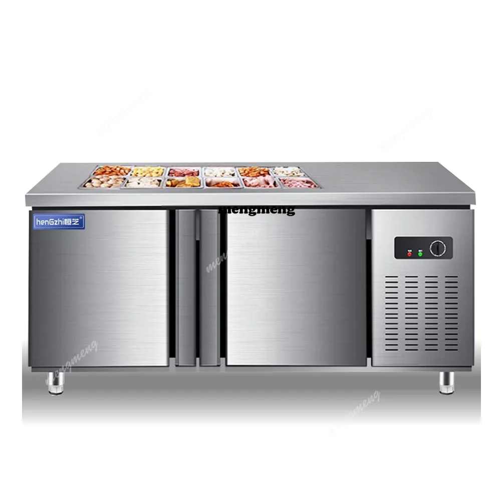 Commercial Counter Top Salad Bar Counter Display Refrigerator Pizza Prep Table Refrigerator Restaurant Equipment