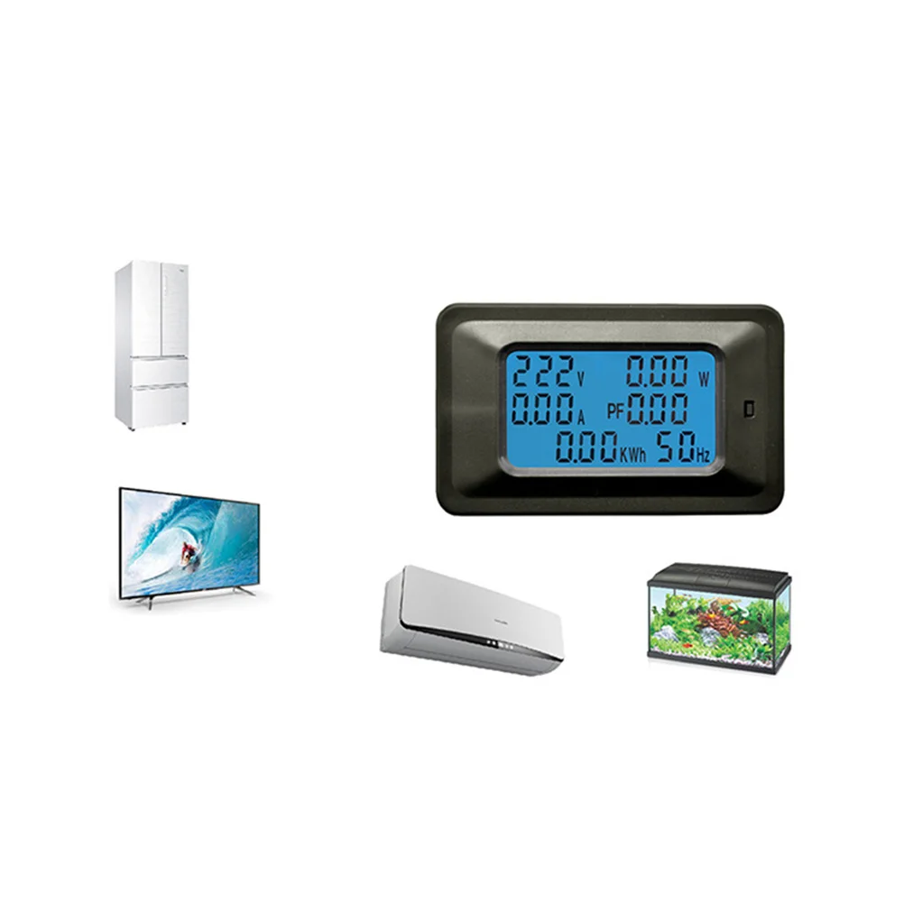 

20A 110-250V Multifunctional Wattmeter Electric Quality Display with Backlight Overload Protection for Household Devices
