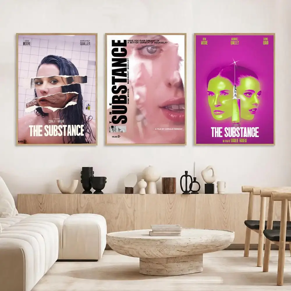 Movie The Substance Poster HD Printed, Self-Adhesive, No Residue on Removal, Dorm & Bedroom Decor，gift