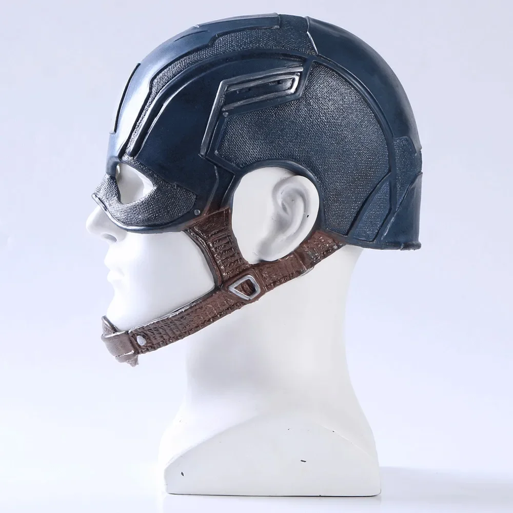 Disfraz de superhéroe de Capitán América, máscara de CA de la guerra Civil, Steven Rogers, casco de látex, vestido de lujo para fiesta, accesorios de espectáculo de escenario de Anime