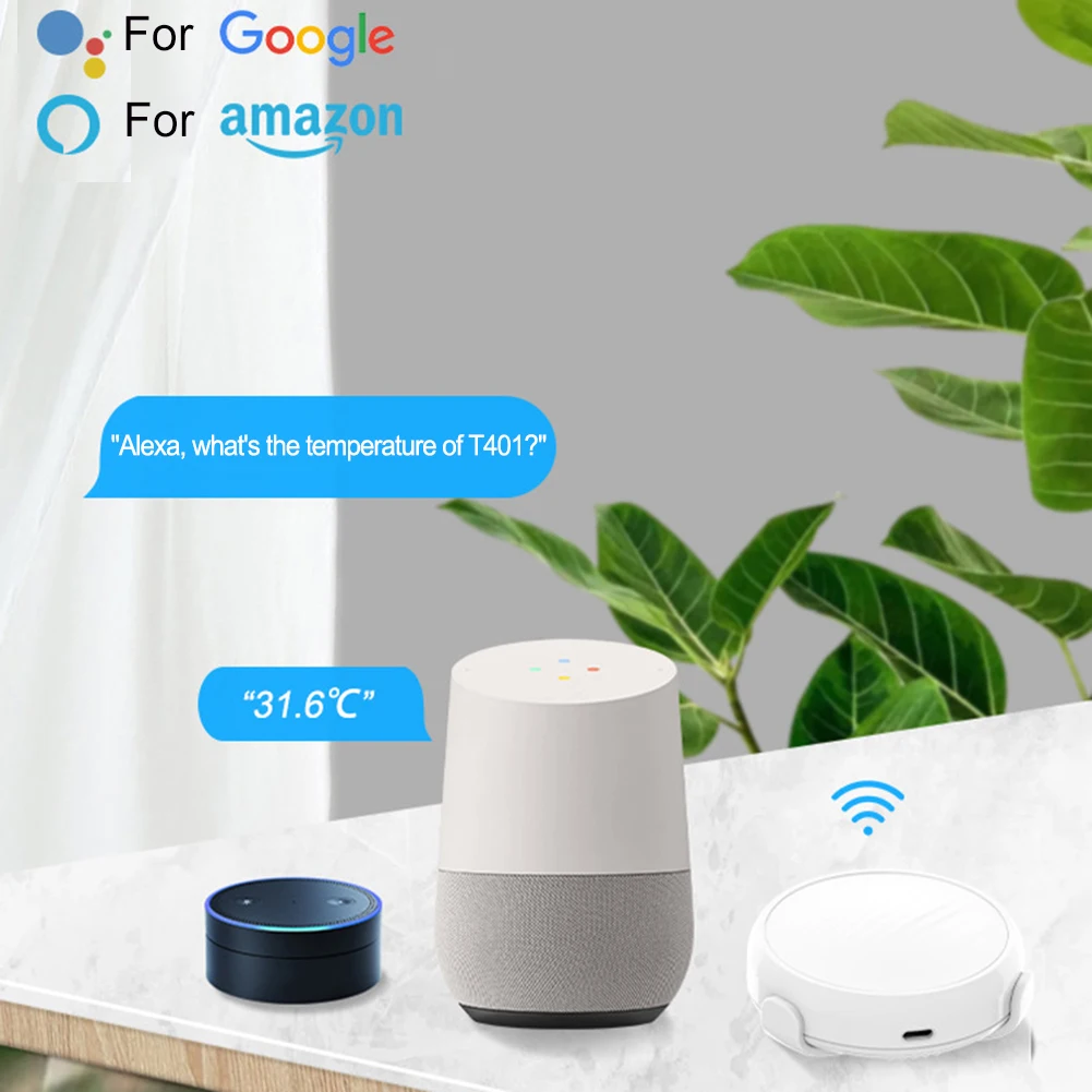 

Для умного датчика температуры и влажности Tuya WiFi, питание от USB-C, пульт дистанционного управления, совместимый с Alexas Googles Home Alices