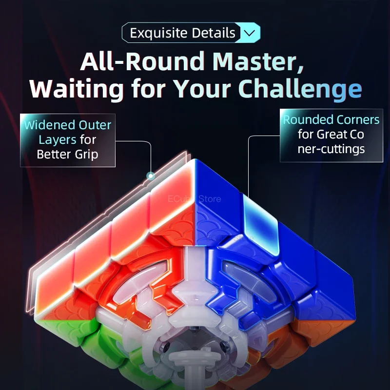 [ECube] MoYu AoSu V7 Core-Mag multipista 4x4x4 cubo de velocidad de núcleo de bola cubos mágicos profesionales Aosu 4x4 juguetes para niños