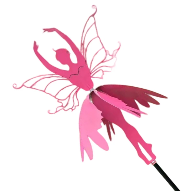 2024 Flower Fairy Spinners Metal Garden Stake กลางแจ้งท่ามกลาง Yard Stake Fairy