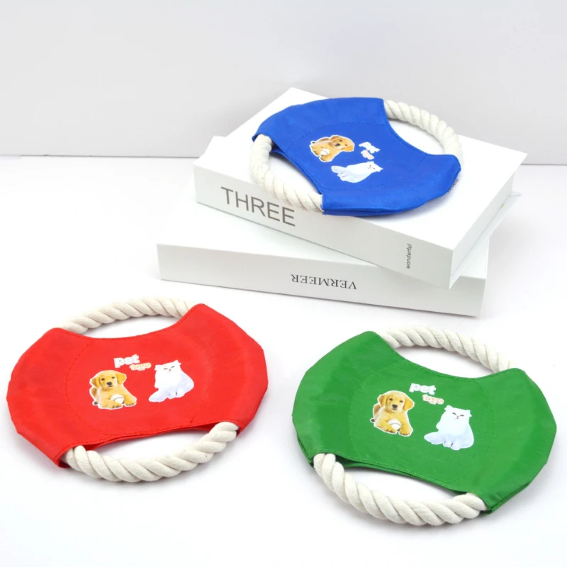 Internet Celebrity Pet Cotton Rope Frisbee Special Dog Training Toys Grinding Teeth Pet Toys Foreign Trade Dog Frisbee Training