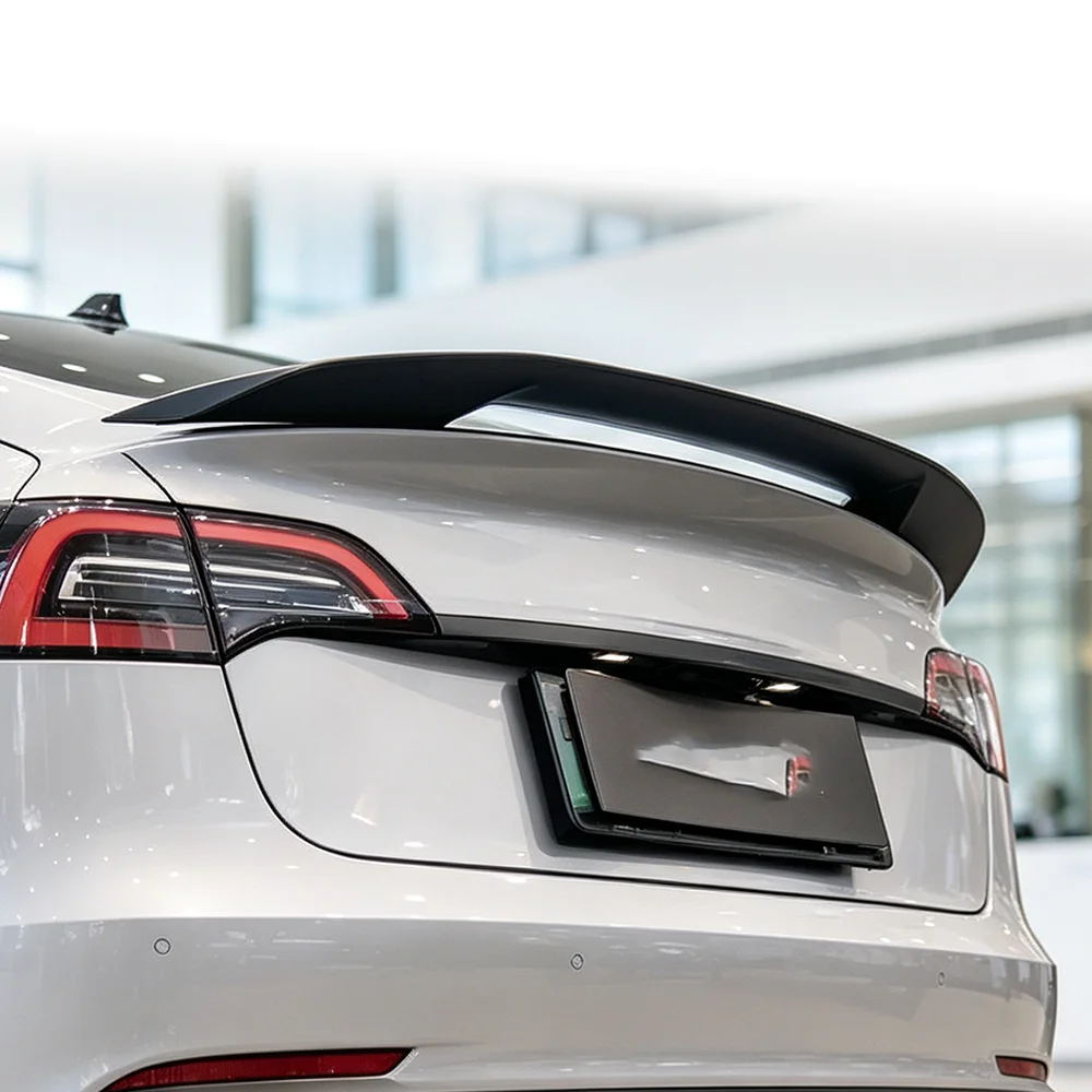 for Tesla 3 2019-2023 pure carbon fiber rear spoiler luggage compartment pressure wing sedan body kit modification accessories 6