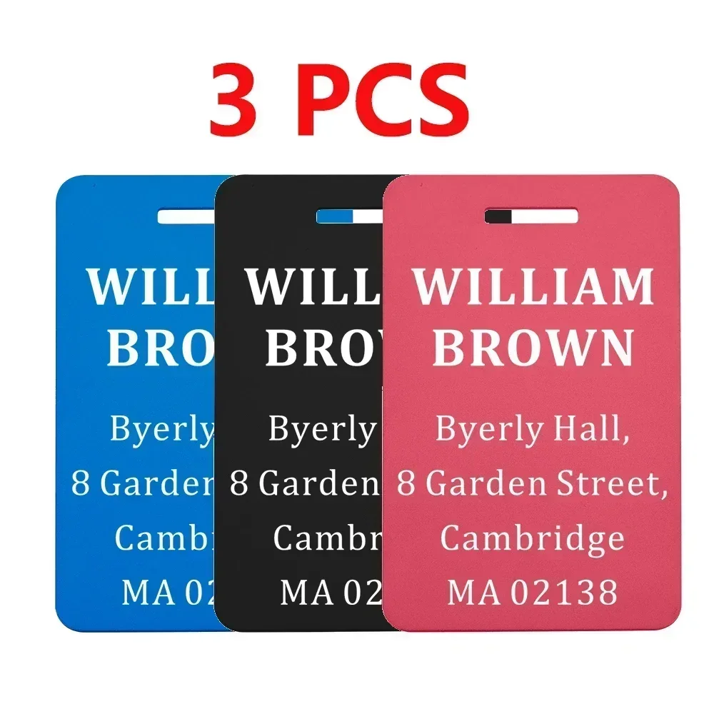 3pcs Personalized Travel Luggage Tag Baggage Custom Name Address Trip Tags Suitcase Label Holder Luggage Tag Travel Accessories