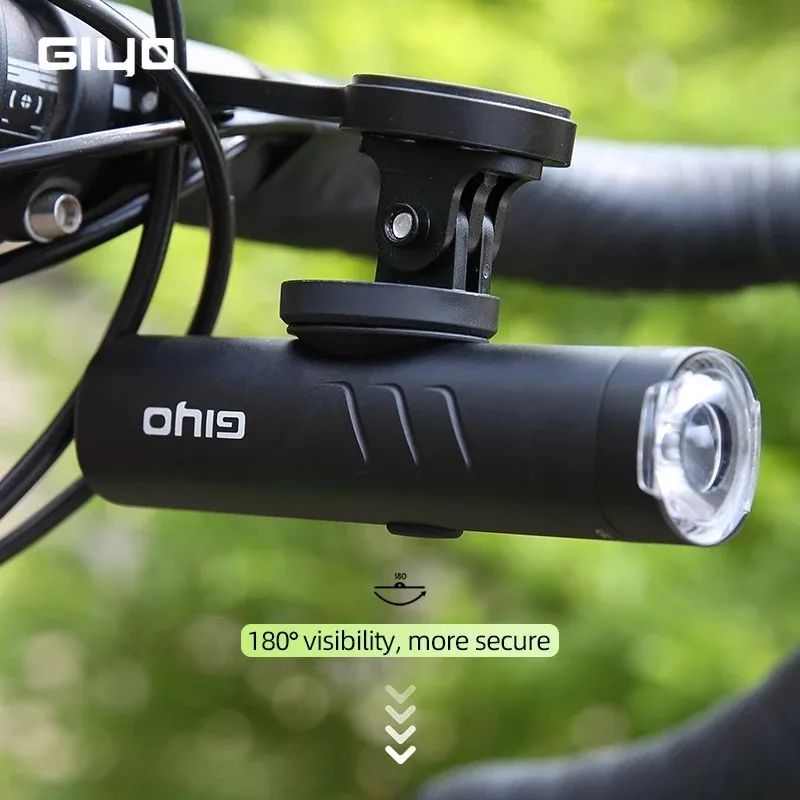 GIYO Bicycle Front Light 5 Modes Power Bank Function IP66 Waterproof USB Rechargeable With Mount Cycling Headlight Flashlight