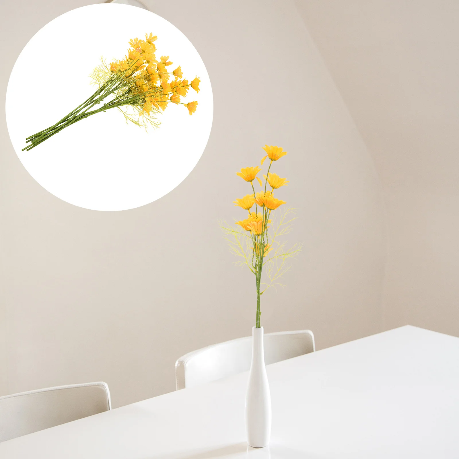 

10pcs Artificial Daisy Bouquet Vivid Realistic Flowers For Home Decor Party Photography Decoration Lightweight Portable No