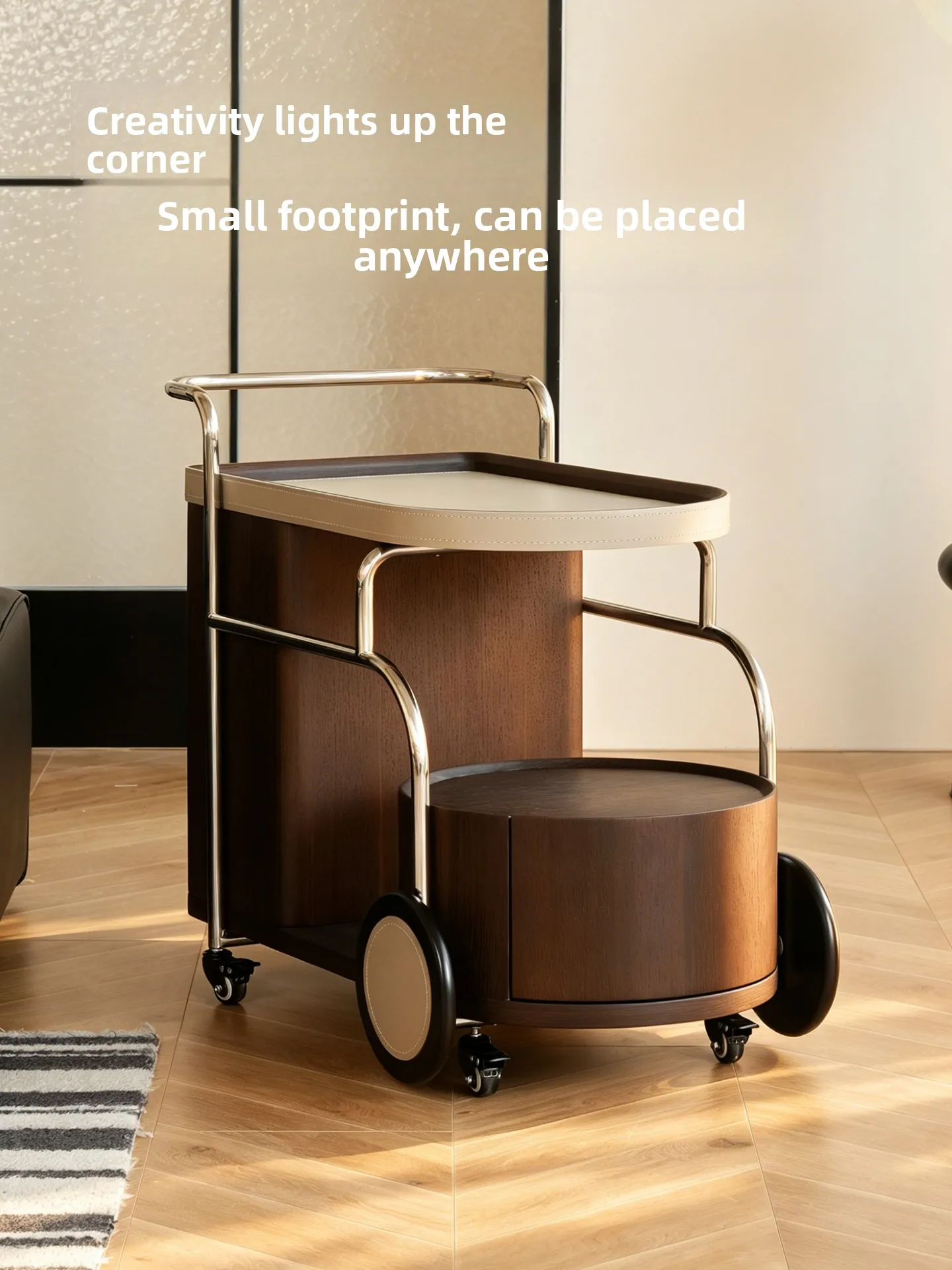 LMM light luxury high-end sofa side few household small apartment medium and ancient style trolley