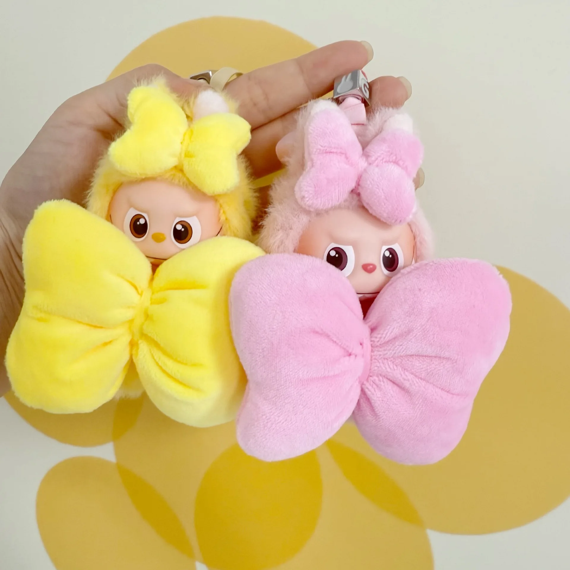4.0 Mini Version Small Nose Gable Pendant Labu Cloth Clothes Mary Cat Keychain LABUBU Cute Bow