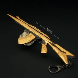 Valorant Weapon Vandal Araxys Golden 18cm Metal Weapon Model Keychain Game Peripheral Machine Gun Display Gifts Toys for Boys