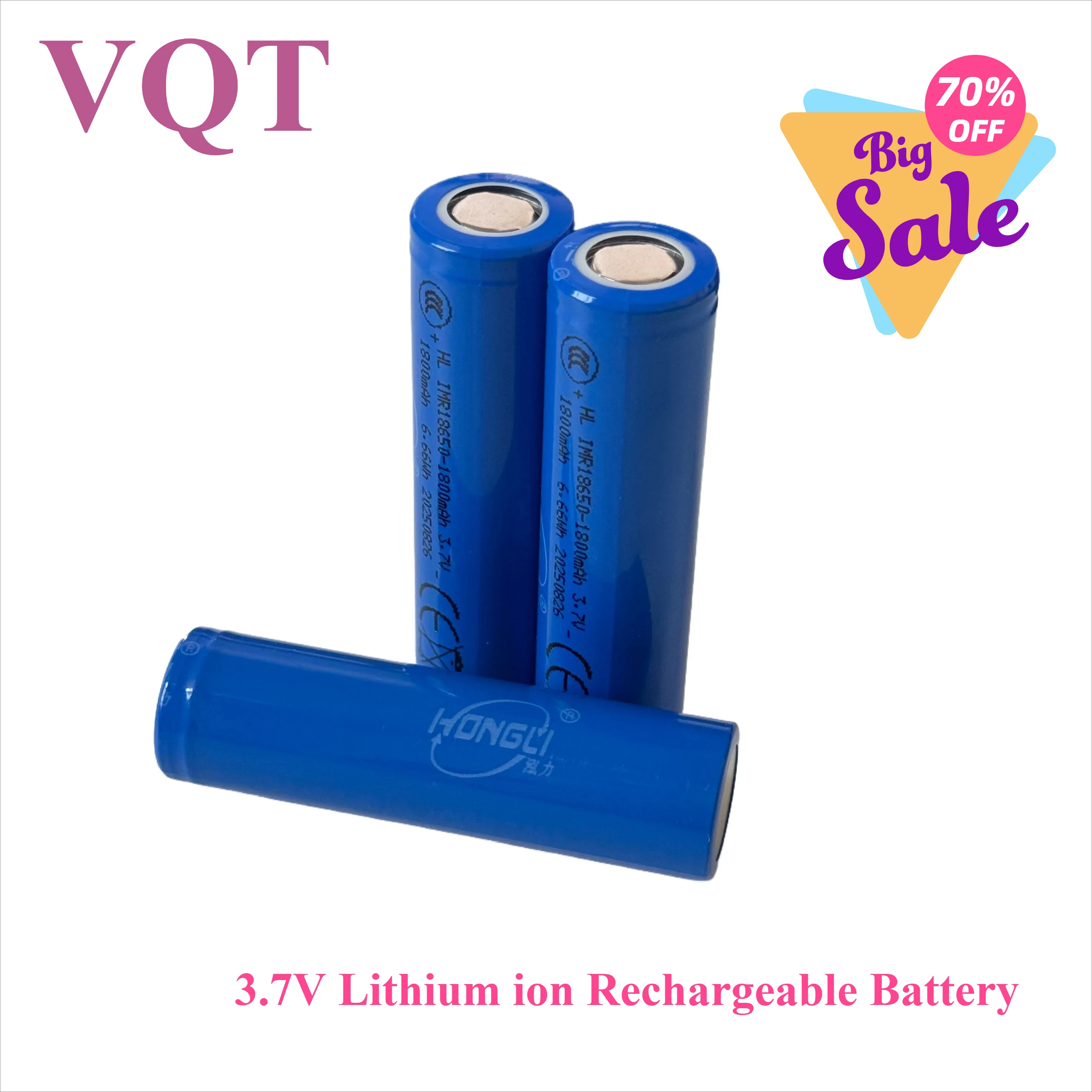 VQT 100% حقيقي 1-10 قطعة 18650 1800 مللي أمبير 3.7 فولت ليثيوم أيون بطارية قابلة للشحن لمصباح يدوي الأدوات الكهربائية