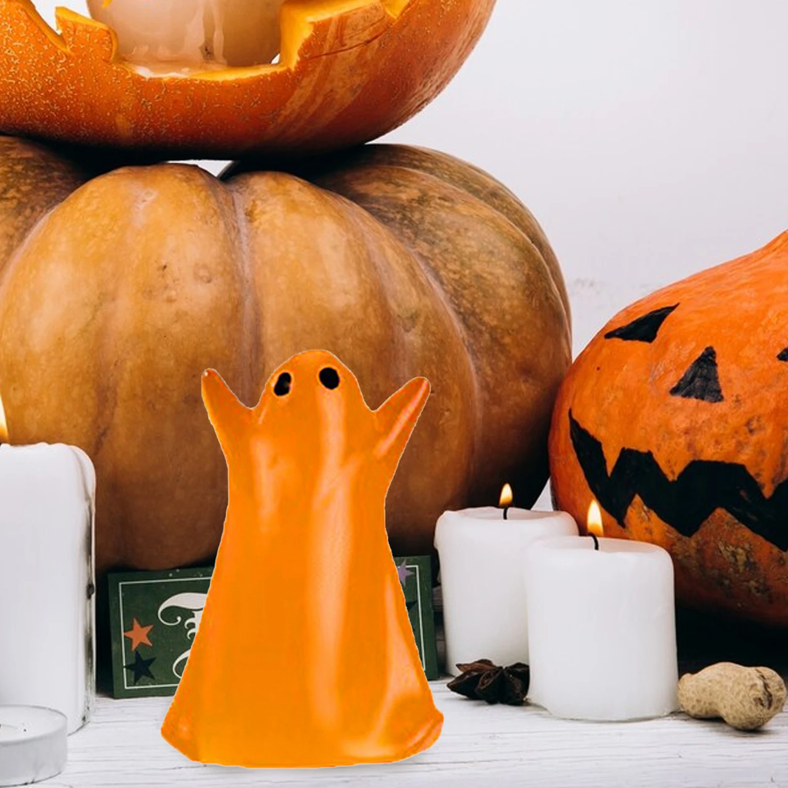 

Silicone Ghost Pumpkin Shape H made Supplies Easy Clean Non Stick DIY Crafts Mold Halloween Decor Wax Melt Mold