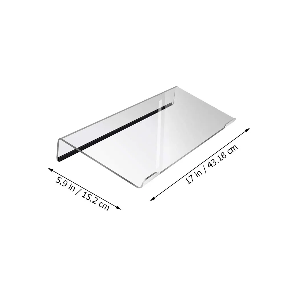 黒アンチスリップストリップ人間工学に基づいた透明アクリルキーボードスタンドホルダートレイライザーコンピュータデスクラップトップ部品