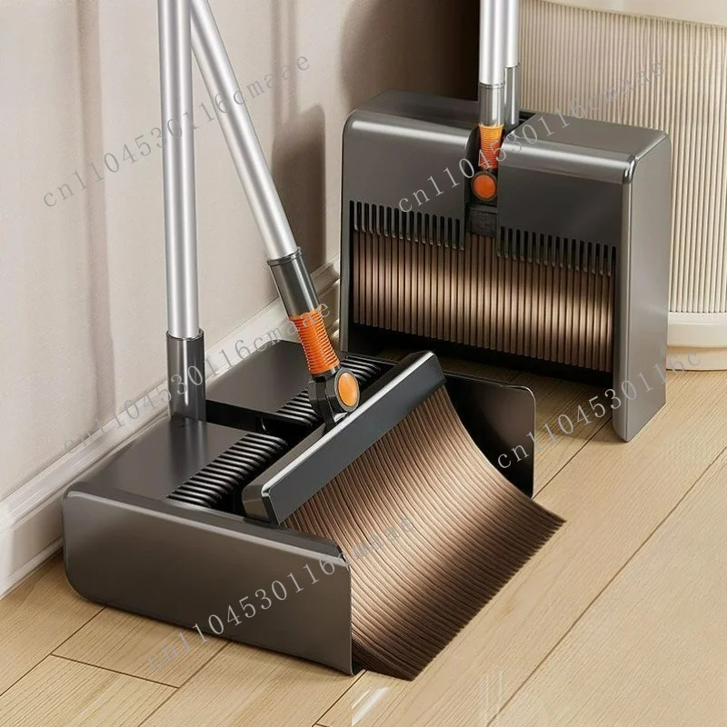 2025 new folding broom dustpan set combination household thickened cleaning tool non-stick hair garbage shovel